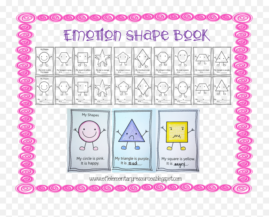 Esl Feelingsemotions Shape Coloring Book Elementary - Esl Colors And Feelings Emoji,Identifying Emotions