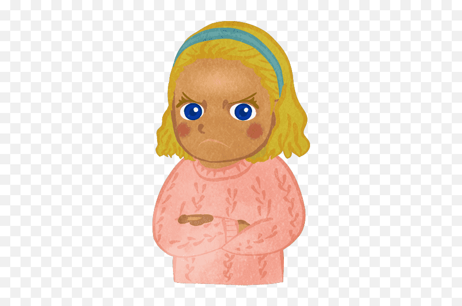 Angry Girl Wearing A Sweater And Armes Folded - Cute2u A Emoji,Arm Pump Emoji Caucasisn