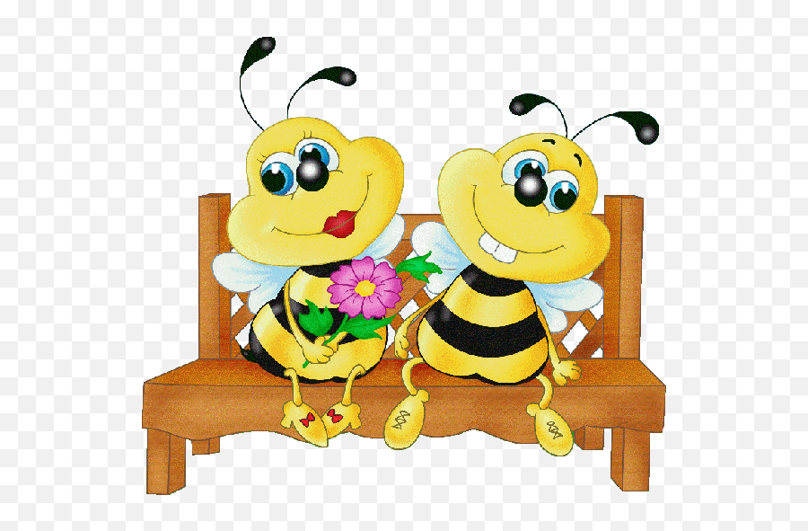 Valentine Love Bees - Honey Bee Free Images Cartoon Bee Honey Bee Love Emoji,Bee Emoji Transparent