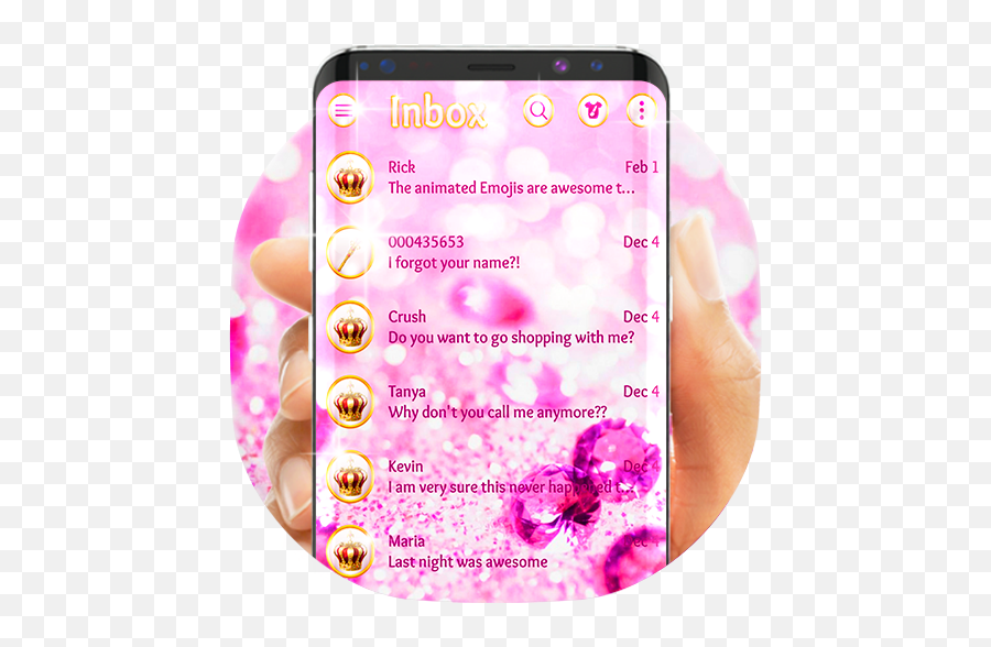 Download Pink Bling Glitter Sms Theme On Pc U0026 Mac With - Smartphone Emoji,Htc One Emojis