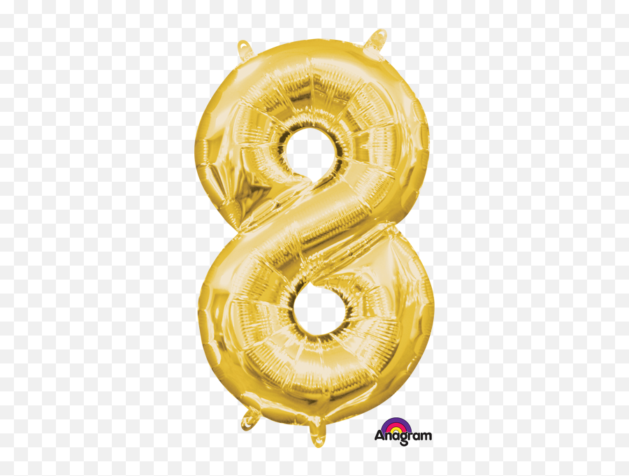 16 Inch Gold Number 8 Balloon - Number 6 Balloon Air Filled Emoji,Easter Island Emoji