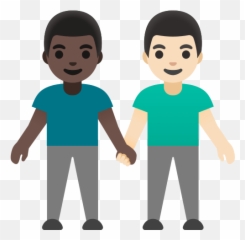 Two Men Shaking Hands With Dark Skin - Google Men Holding Hands Emoji,Transparent Shake Head Emoji