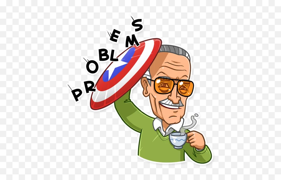 Incredible Stan Lee Stickers - Stan Lee Sticker Emoji,Cartoons With Emojis