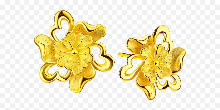 Gold Lukfook Jewellerylukfook Jewellery Official Website - Solid Emoji,Red Emoticon Earrings