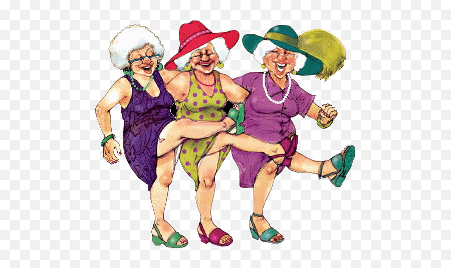 Friends Do A Little Dance Letu0027s Drink A Little Wine - Three Old Lady Friends Emoji,Fun2draw Inside Out Emojis