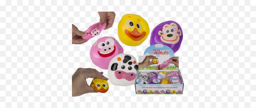 Adhesive Squeeze Ball Animals Approx 5 Cm From Wholesale - Stress Ball Emoji,Emoticon Fridge Items