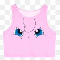 Angry Jigglypuff Pokemon Pink Crop Top - Jigglypuff Top Emoji,Angry Jigglypuff Emoticon