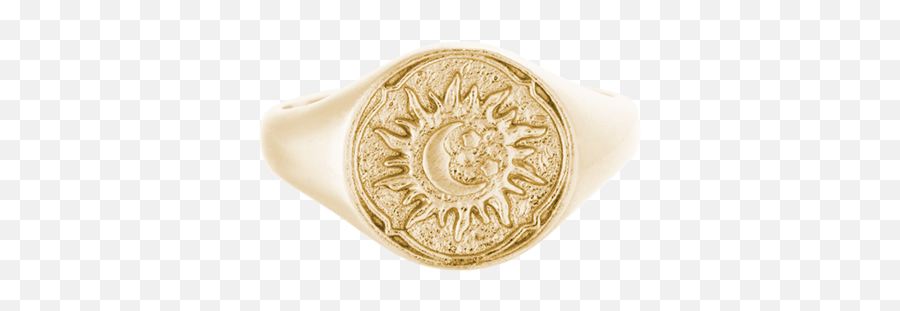 Golden Sun Signet Ring 14k - Goldplated Image 01 Signet Gold Sun Rings Designs Emoji,Golden Sun Emotions Puzzle