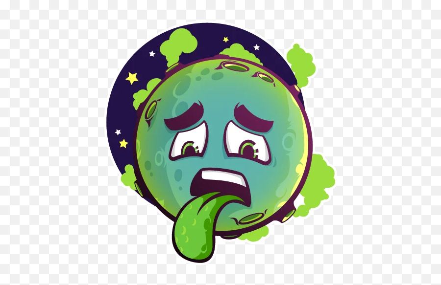 Moony Loony Telegram Stickers Emoji,Nauseaous Emoji