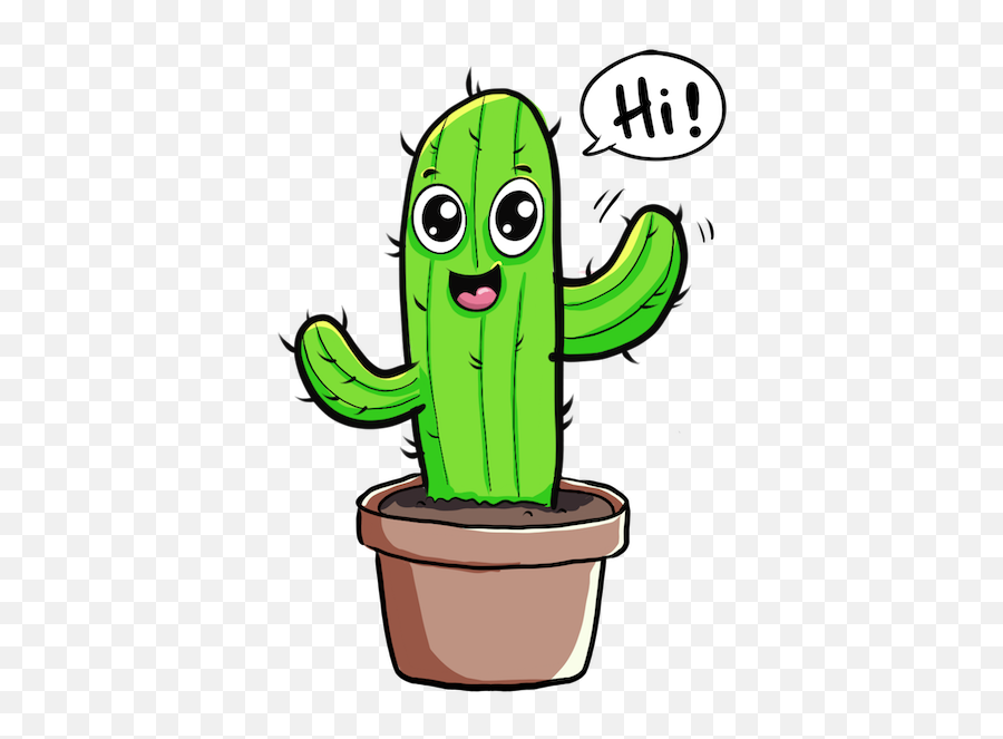 Cute Cactus By Naima Zouhri Emoji,Cactus Wizard Emoji Meaning