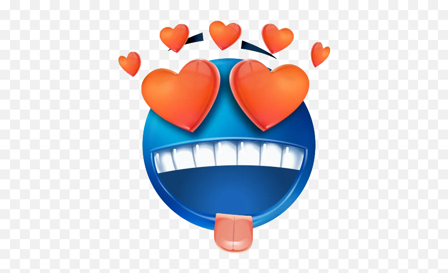 Telegram Sticker From Blue Emotions Pack Emoji,Show Teath Emoji