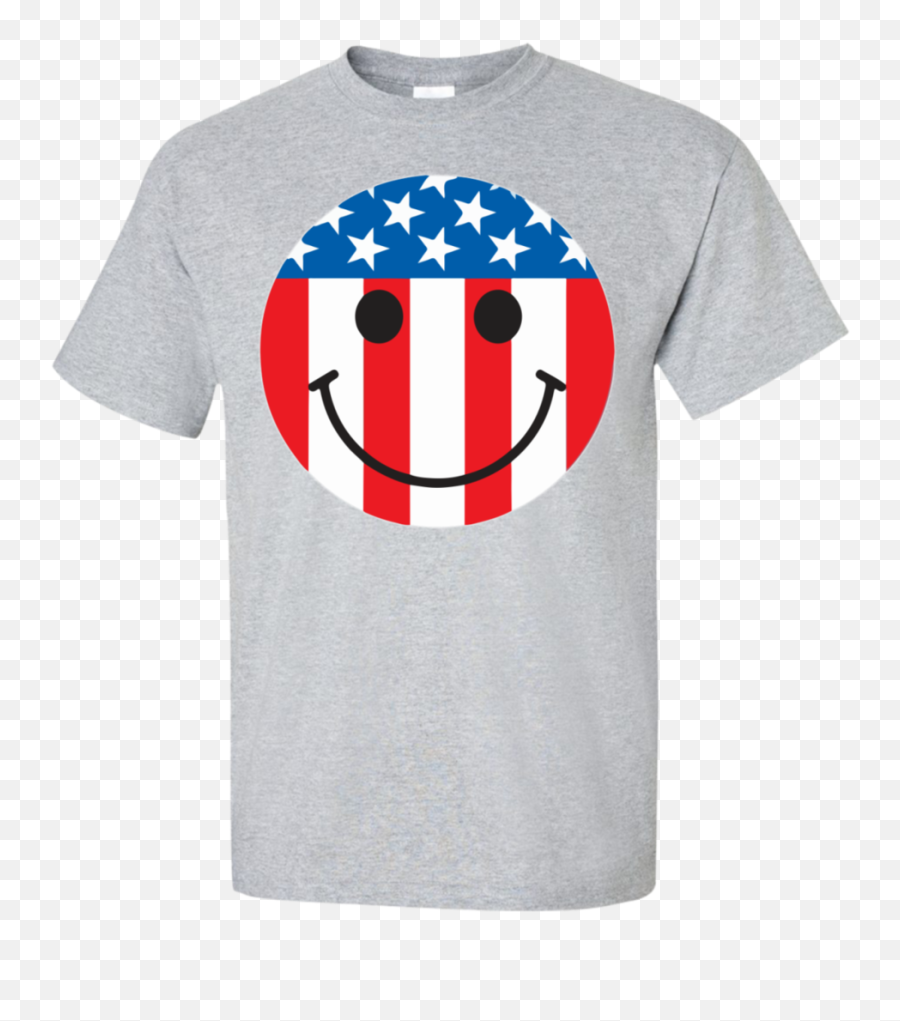 American Flag Smiley Face T - Shirt Tshirt U2013 Tee Support Short Sleeve Emoji,Emoticon T Shirt