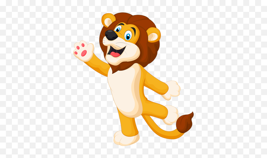 Emoticon Smileys Clip Art Animals Smiley Illustrations - Lion Cub Standing Cartoon Emoji,Cartoon Emoticon