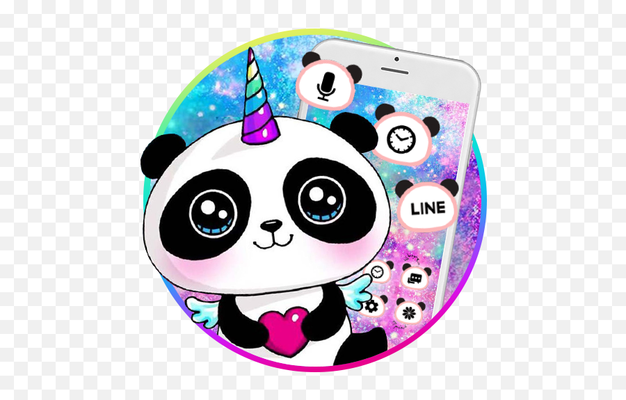Galaxy Panda Launcher Theme Live Hd Wallpapers - Google Play Unicornio Panda Dibujos Kawaii Emoji,Unicorn Emoji Meaning Tinder