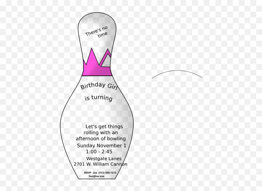Girls Birthday Invitation Clipart I2clipart - Royalty Free Bowling Pin Emoji,Emoticon Birthday Invite