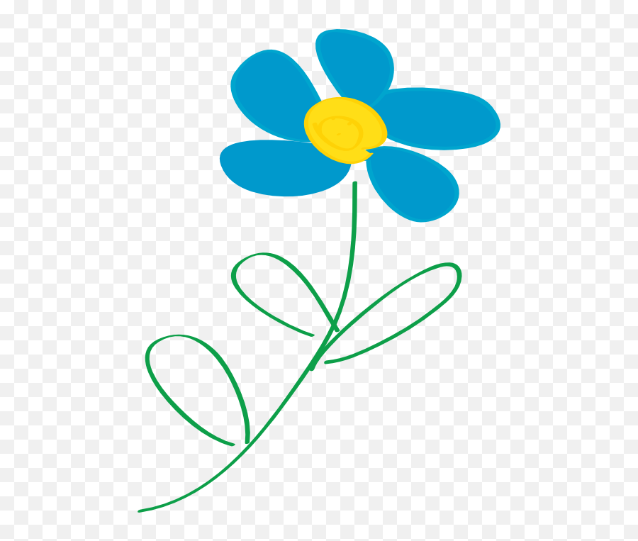 Whimsical Blue Flower Clipart I2clipart - Royalty Free Clip Art Of Yellow Flowers Emoji,Flower Text Emoticon Png