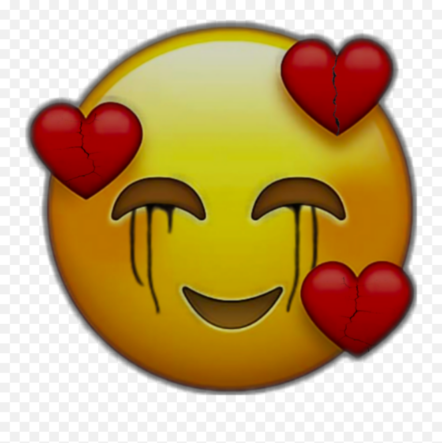 Emoji Aesthetic Grunge Edgy Trippy Rot Sad Depressed - Depression Sad Broken Heart Emoji,Emoji Clip Art