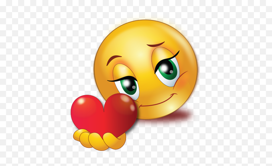 Holding Heart Emoji - Emoji Smiley With Hearts,Heart Emoticons