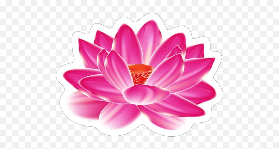 Amazing Pink Lotus Flower Sticker - Water Lily Vector Png Emoji,Facebook Lotus Emoticon