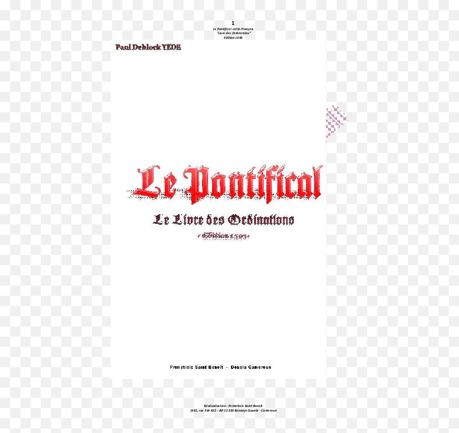 Pdf Le Pontifical Le Livre Des Ordination Paul Deblock - Language Emoji,Jesus High Fove Emoji