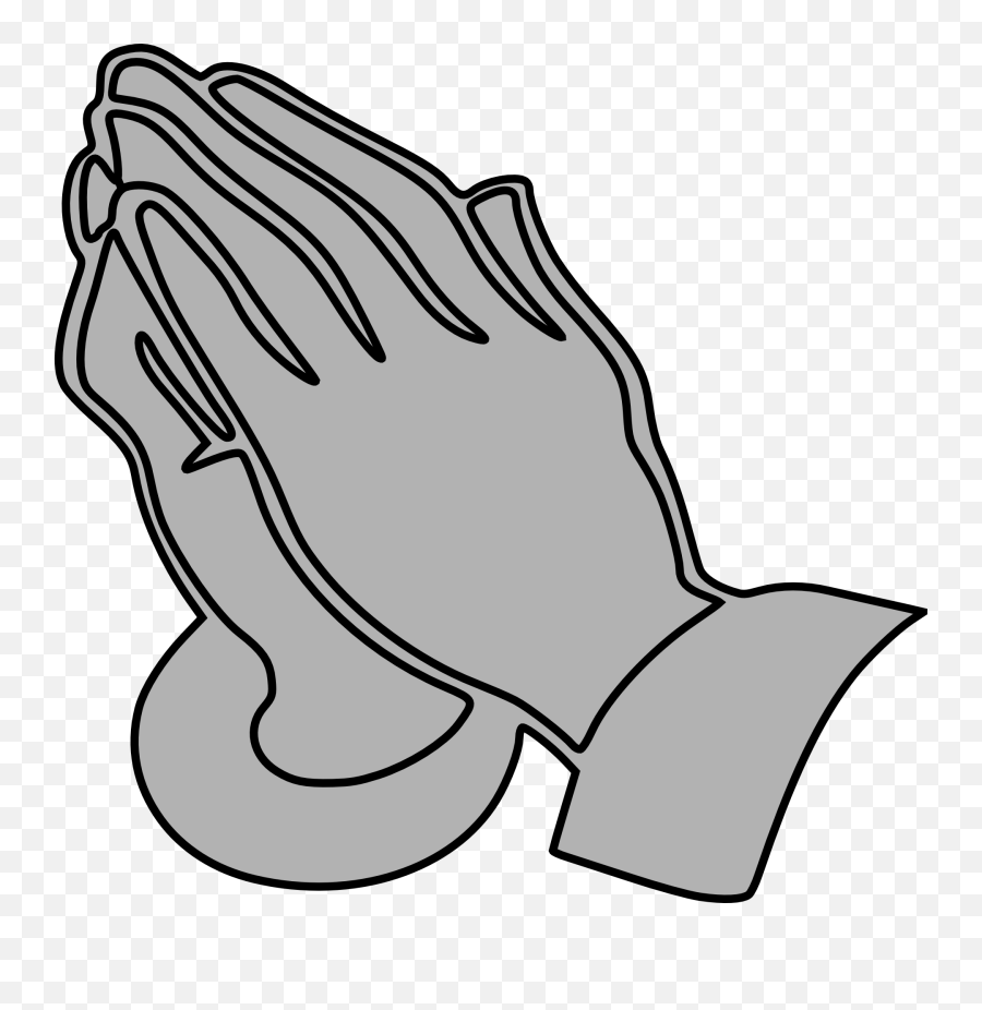 Black And White Praying Hands Clip Art - Praying Hands Clipart Emoji,Praying Emoji