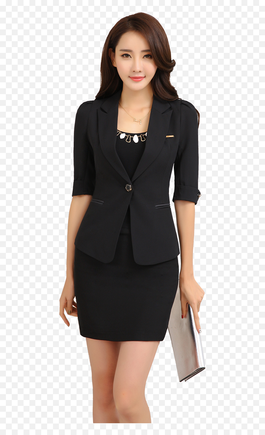 Download Woman Blazer White - Woman In Blazer Png Emoji,Dress Lady Emoticon