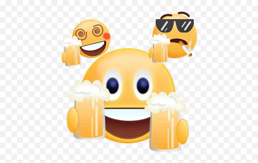 Cheers 2018 Gif Emoji Sticker - Beer Drinking Emoji Gif,Cheer Emoji