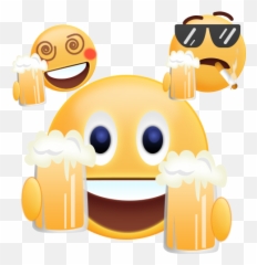 Cheers 2018 Gif Emoji Sticker - Beer Drinking Emoji Gif,Cheer Emoji