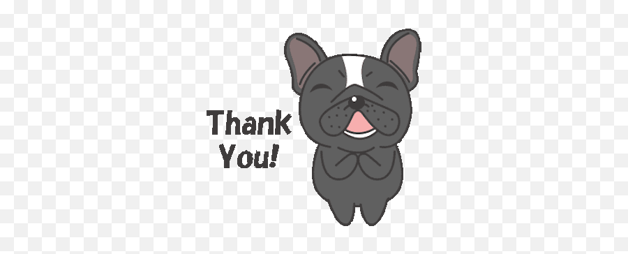 Funny Bulldog Animated - French Bulldog Gifs Cartoon Emoji,Cute Dog Thank You Emoticon