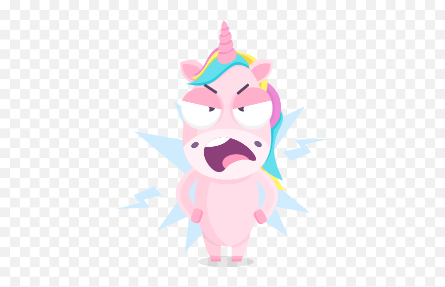 Angry Stickers - Rude Unicorn Emoji,Unicorn Emoticon Fb
