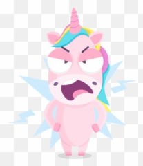 Angry Stickers - Rude Unicorn Emoji,Unicorn Emoticon Fb
