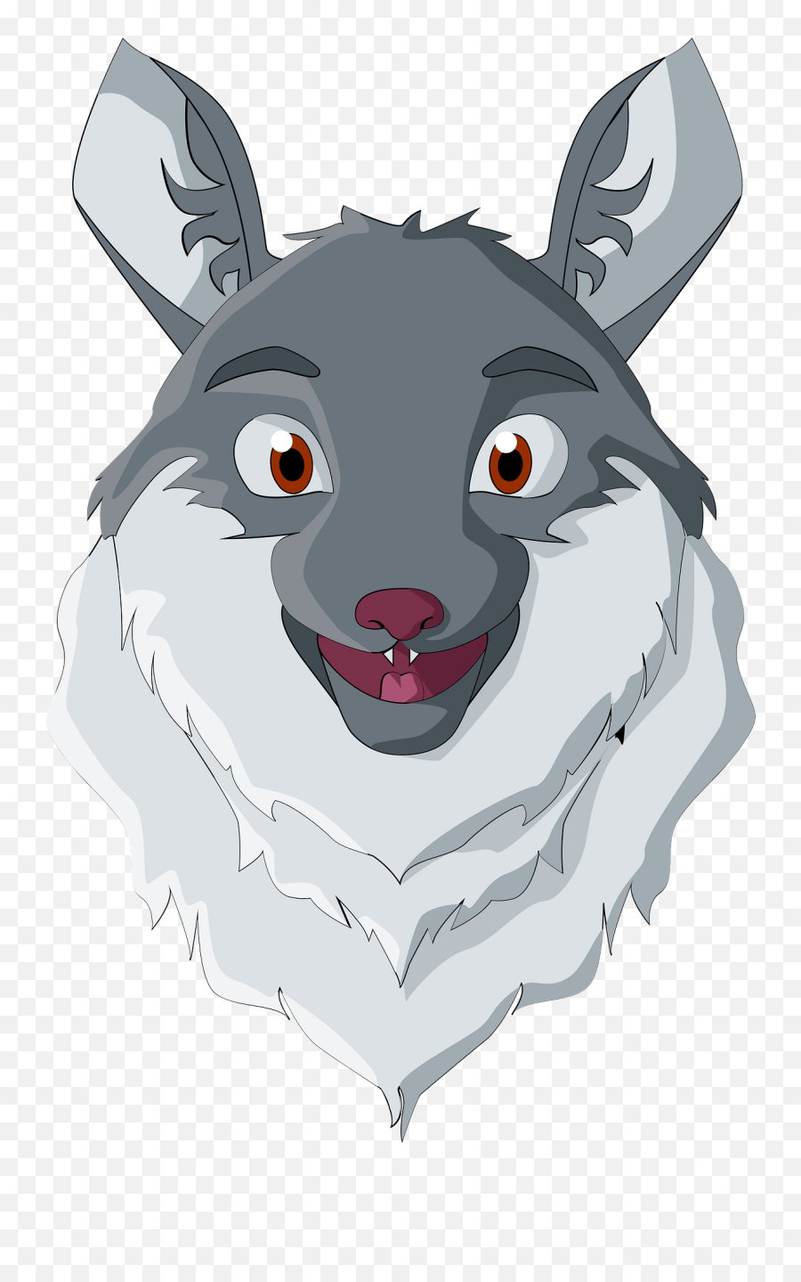 Smiling Wolf Head Clipart Free Download Transparent Png Emoji,Facebook Emoji Animated Png Download