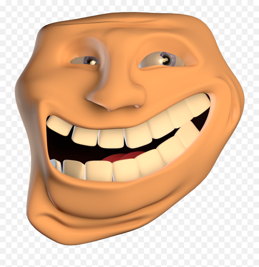 3d Trollface Version 2 With 80 - Happy Emoji,Trollface Emoticon