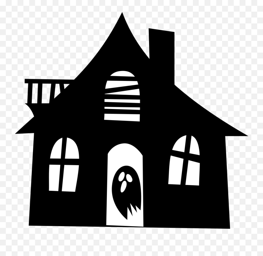 Haunted House Silhouette Png Haunted - Simple Haunted House Silhouette Emoji,Ghost Emoji Pumpkin Stencils