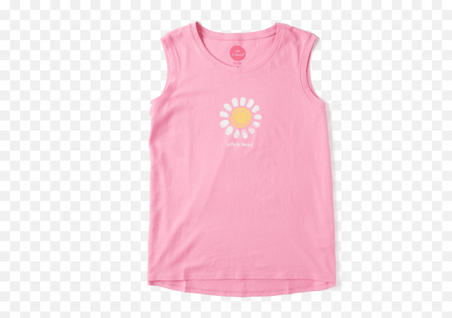 Womenu0027s Color Daisy Muscle Tee Life Is Good Official Site - Sleeveless Emoji,Muscle Emoji Hat