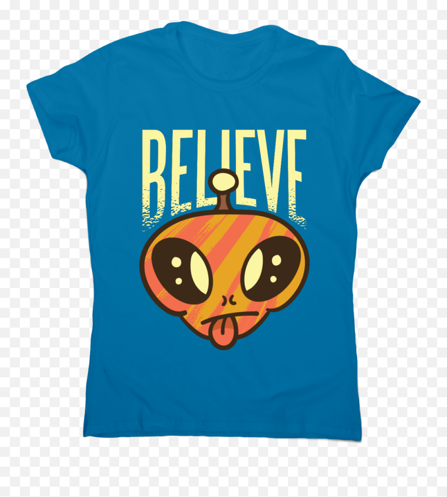 Believe Alien Funny Ufo T - Shirt Womenu0027s Attorney Emoji,Alien Emoticon On Facebook