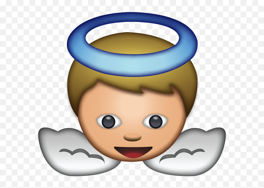 Download White Baby Angel Emoji - Emoji Angel,Angel Emoji