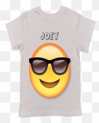 Download Hd Sunglasses Emoji T - Shirt Emoji Transparent Png Happy,Emoji With Sunglasses