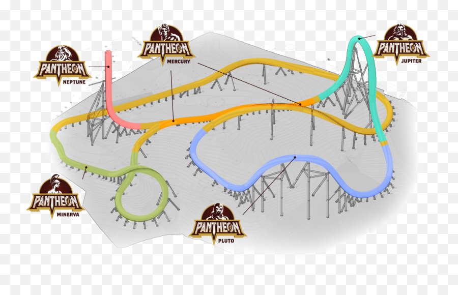 72 - Busch Gardens Williamsburg Pantheon Layout Emoji,Roller Coaster Different Emotion