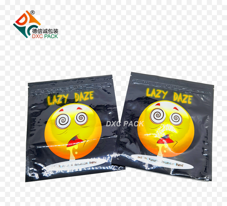 High Quality Ziplock Custom Printed 35g Mylar Herb Weed - Happy Emoji,Emoticon For Lazy