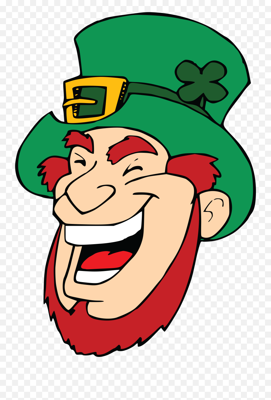 Free Clipart Of A Laughing Leprechaun Face - Leprechaun Face Funny Happy St Patricks Day Emoji,How To Make A Laughing Emoji