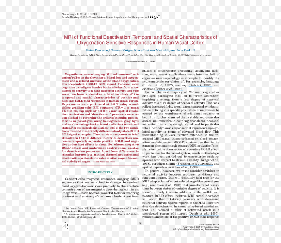 Mri Of Functional Deactivation - Document Emoji,Mar+siemens Emotion 16