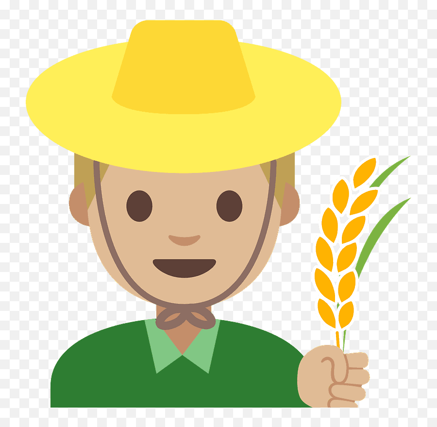 Man Farmer Emoji Clipart Free Download Transparent Png,Emoticon Android Vs Iphone