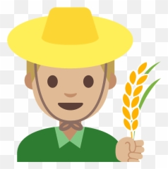 Man Farmer Emoji Clipart Free Download Transparent Png,Emoticon Android Vs Iphone