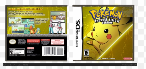 Pokemon Thunder Yellow Version Nintendo Ds Box Art Cover By Emoji,Pokemon Yellow Pikachu Thunder Emotion