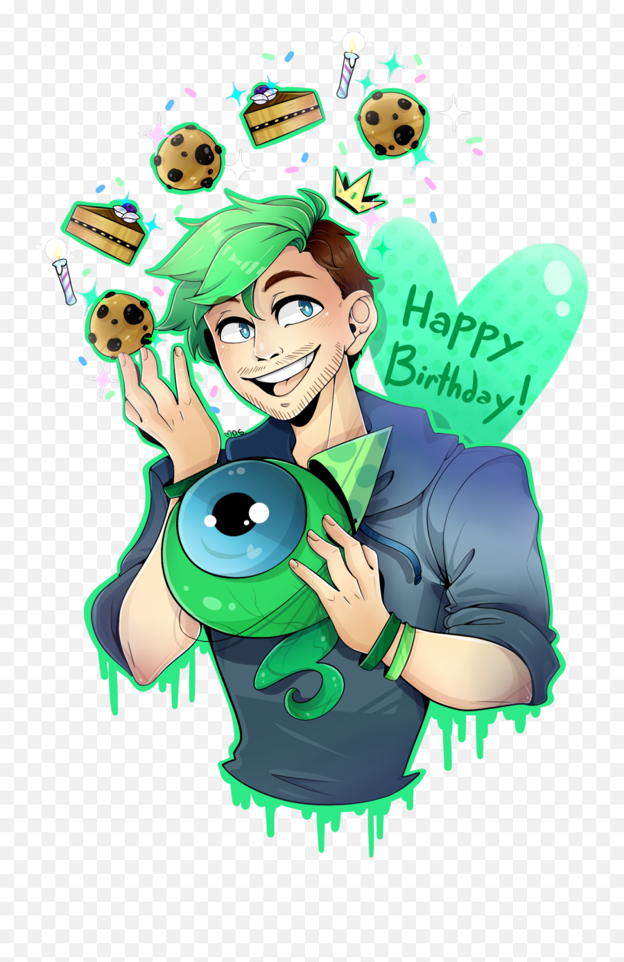 Jacksepticeye Fanart Happy 27th Birthday Jack Emoji,Jacksepticeye Youtuber Showing Emotions