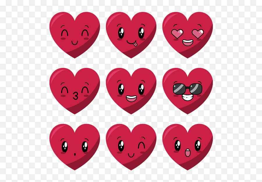 Heart Emojis Valentines Day Emoticons Puzzle For Sale By,Heart Emojis Transparent
