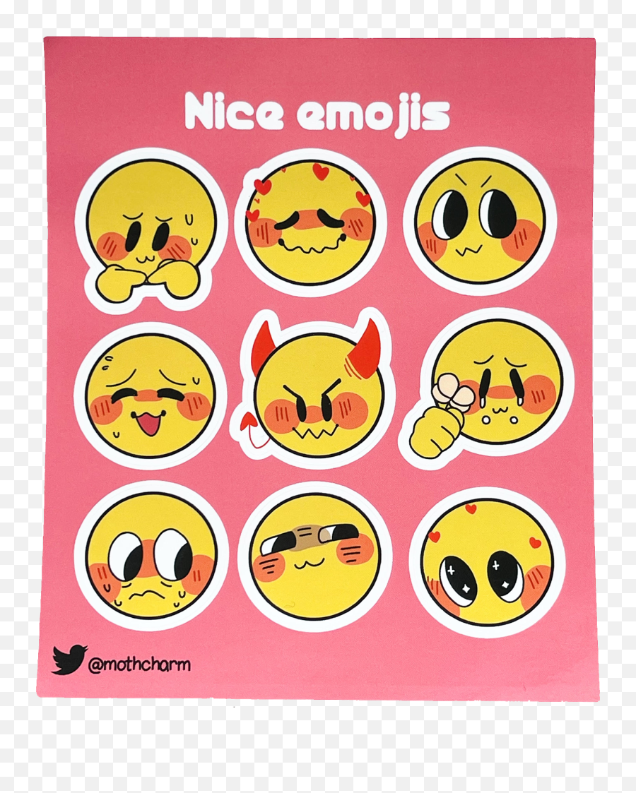 Nice Emoji Sticker Sheet U2013 Mothcharm,Ukraninian Emoji