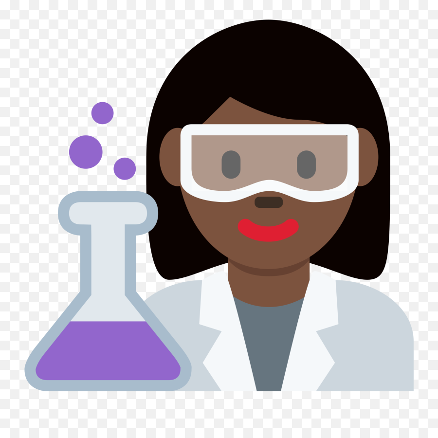 Woman Scientist Emoji With Dark Skin - Scientist,Flask Emoji