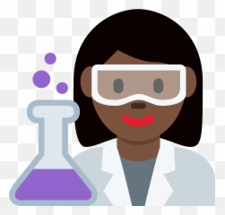 Woman Scientist Emoji With Dark Skin - Scientist,Flask Emoji